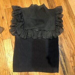 Zara Black Ruffled Top